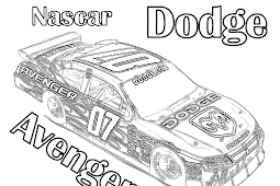 Race Car Coloring Pages of NASCAR Dodge Avenger 07