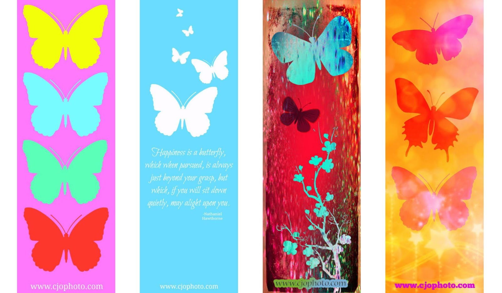 CJO Photo Printable Bookmarks Butterflies