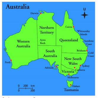 Sebutkan negara bagian australia