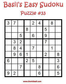 Basil's Easy Sudoku Puzzle #33 Brain Training with Cats ©BionicBasil® Downloadable Puzzle Fur Purrsonal Use Only