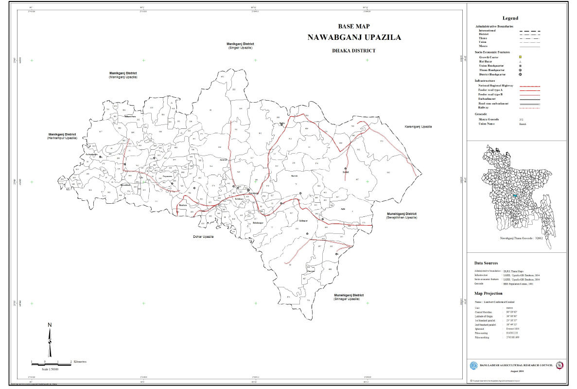 Nawabganj Upazila Mouza Map Dhaka District Bangladesh