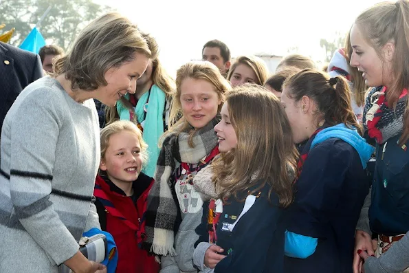 Queen Mathilde of Belgium attend the celebrations for the 100th anniversary of youth movement 'Catholic Guides in Belgium' (Guides Catholiques de Belgique) in Namur,