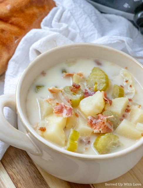 Crock Pot Potato Soup recipe from Served Up With Love