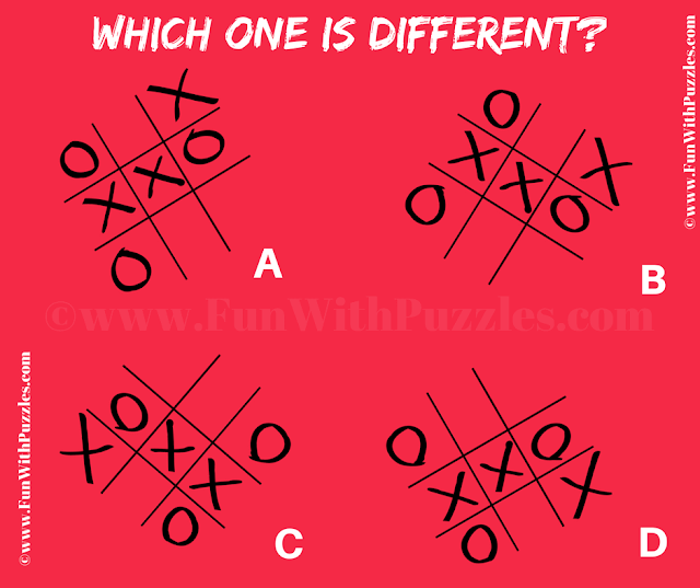 Odd One Out: Tic Tac Toe Picture Puzzle Question