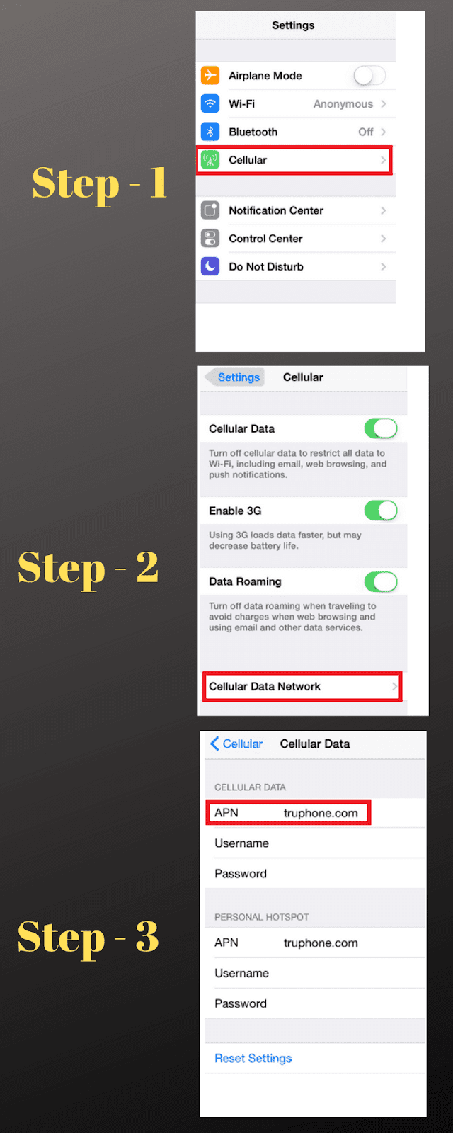 Apn settings iphone