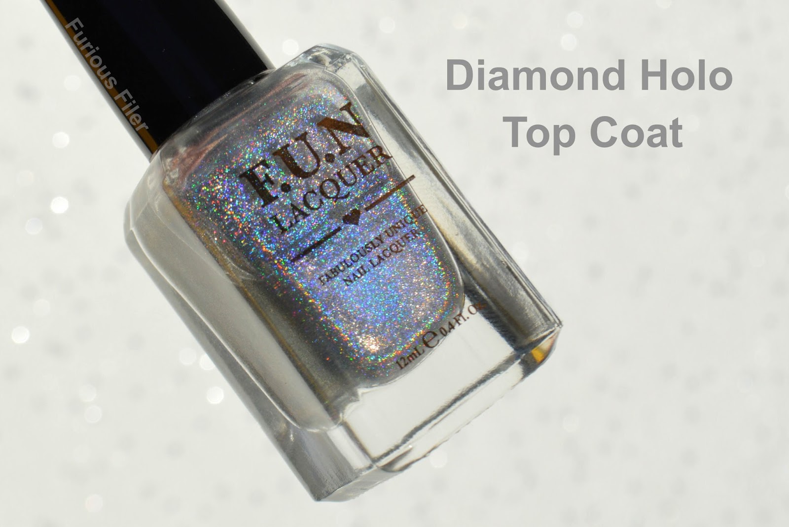 F.U.N. Lacquer Diamond Holo Top Coat Swatches + Review FURIOUS FILER