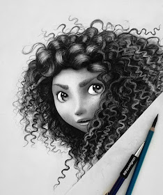 13-Merida-Brave-dhruvmignon-Celebrity-Miniature-Black-and-White-Pencil-Portraits-www-designstack-co