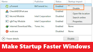 Make Startup Faster On Windows 10