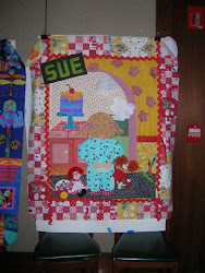 Sue Cresse's story quilt from Workshop