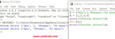 menghapus elemen dari list python