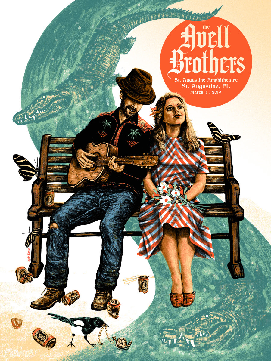 INSIDE THE ROCK POSTER FRAME BLOG Zeb Love Avett Brothers St Augustine