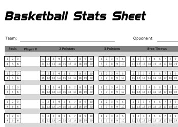 Basketball Stat Sheet