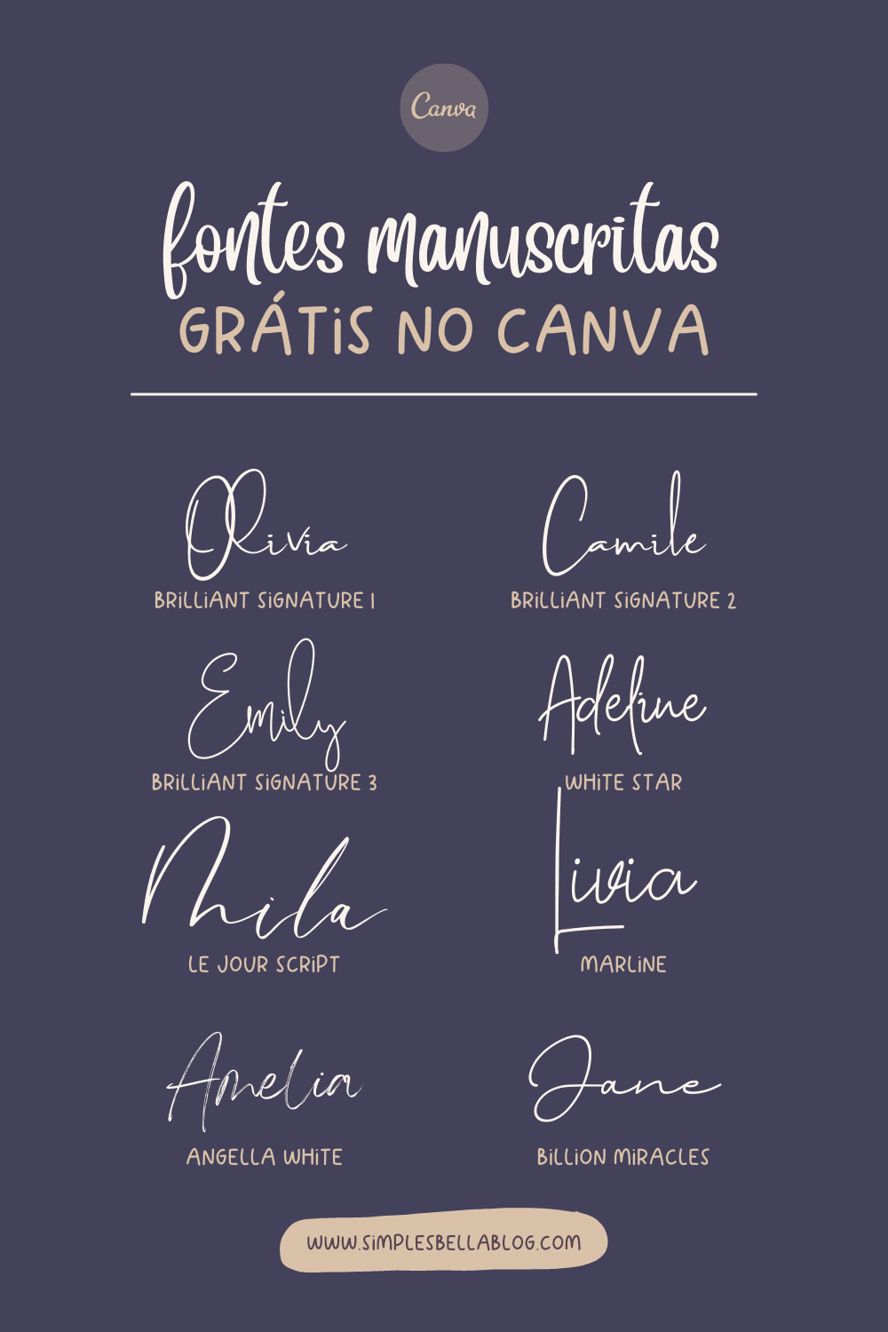 Fontes manuscritas grátis no Canva