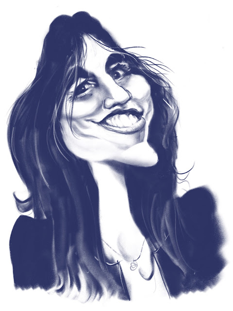 Charlotte Gainsbourg caricature by Artmagenta