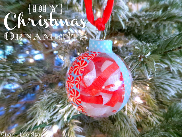 diy, christmas, holiday, ornament, mod podge, streamers, washi tape, craft tape, craft, tree, lights