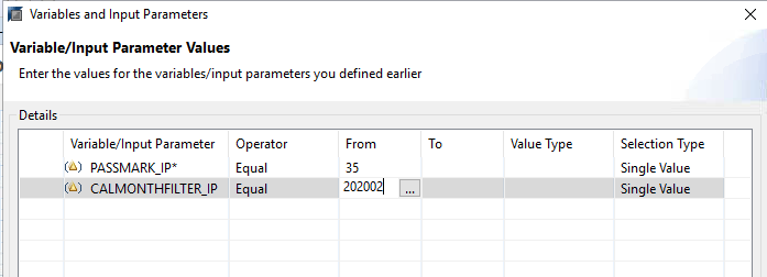 what is the difference between variable and input parameter in hana
