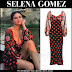Selena Gomez in floral and polka dot print dress in Italy on July 26