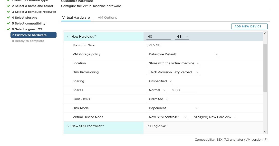 VMware Snapshots vSphere 7.0 New Features (VM NVMe Defaults and