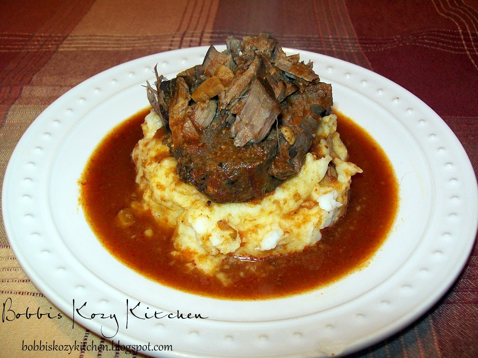 Slow Cooker Roast Beef and Garlic Mashed Potatoes Bobbi's Kozy Kitchen