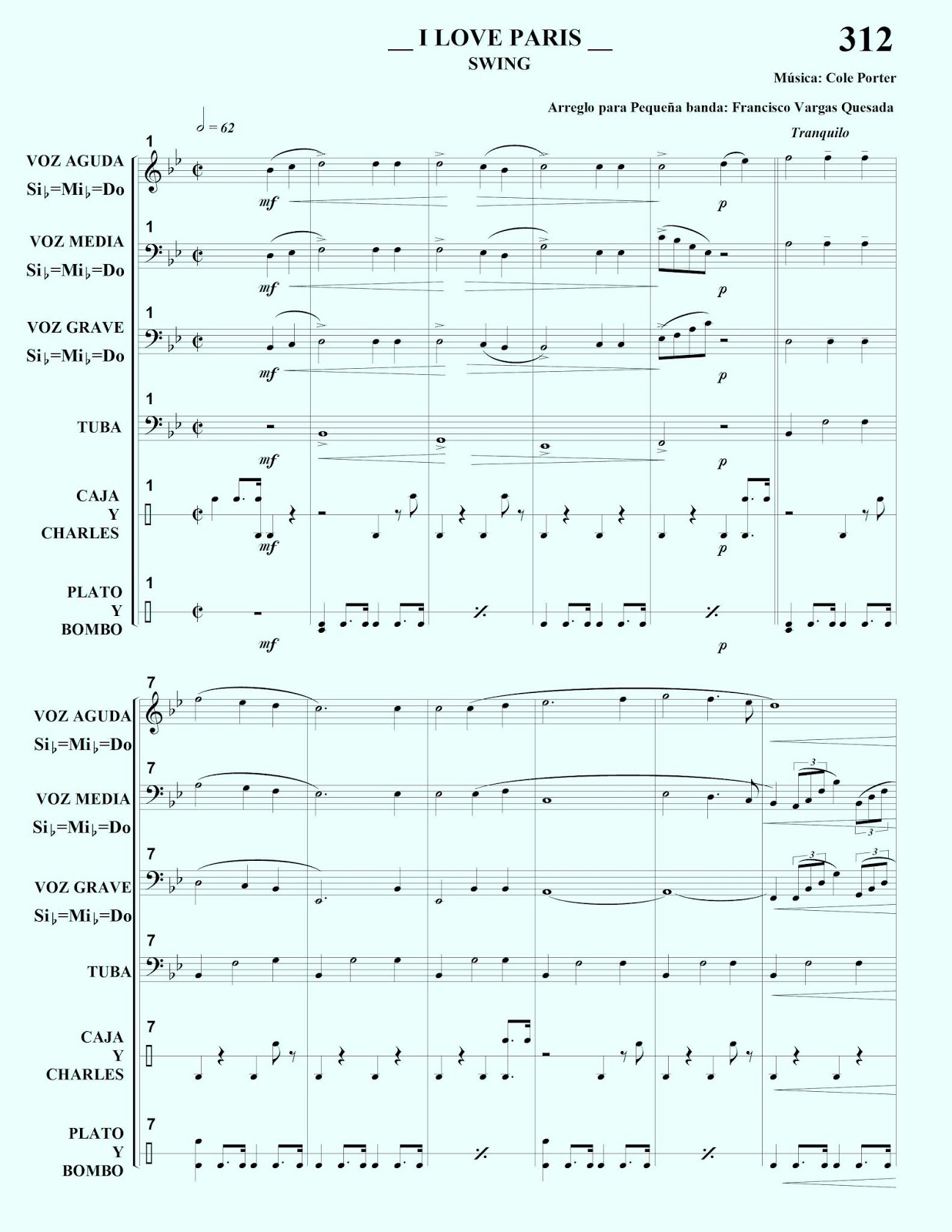 PACO VARGAS SAXOFONISTA PARTITURAS BANDA PEQUEÑA O CHARANGA