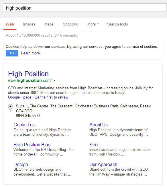 Highposition.com Google Sitelinks Board