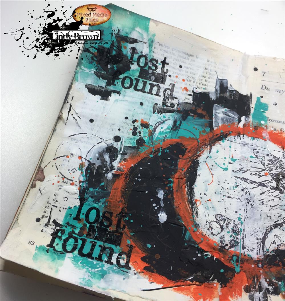 Mixed Media Place: Art-journal spread by Cindy Brown