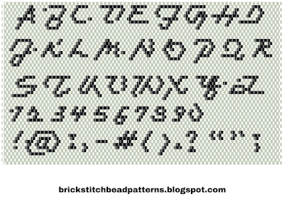 Free brick stitch beaded alphabet pattern full alphabet download.