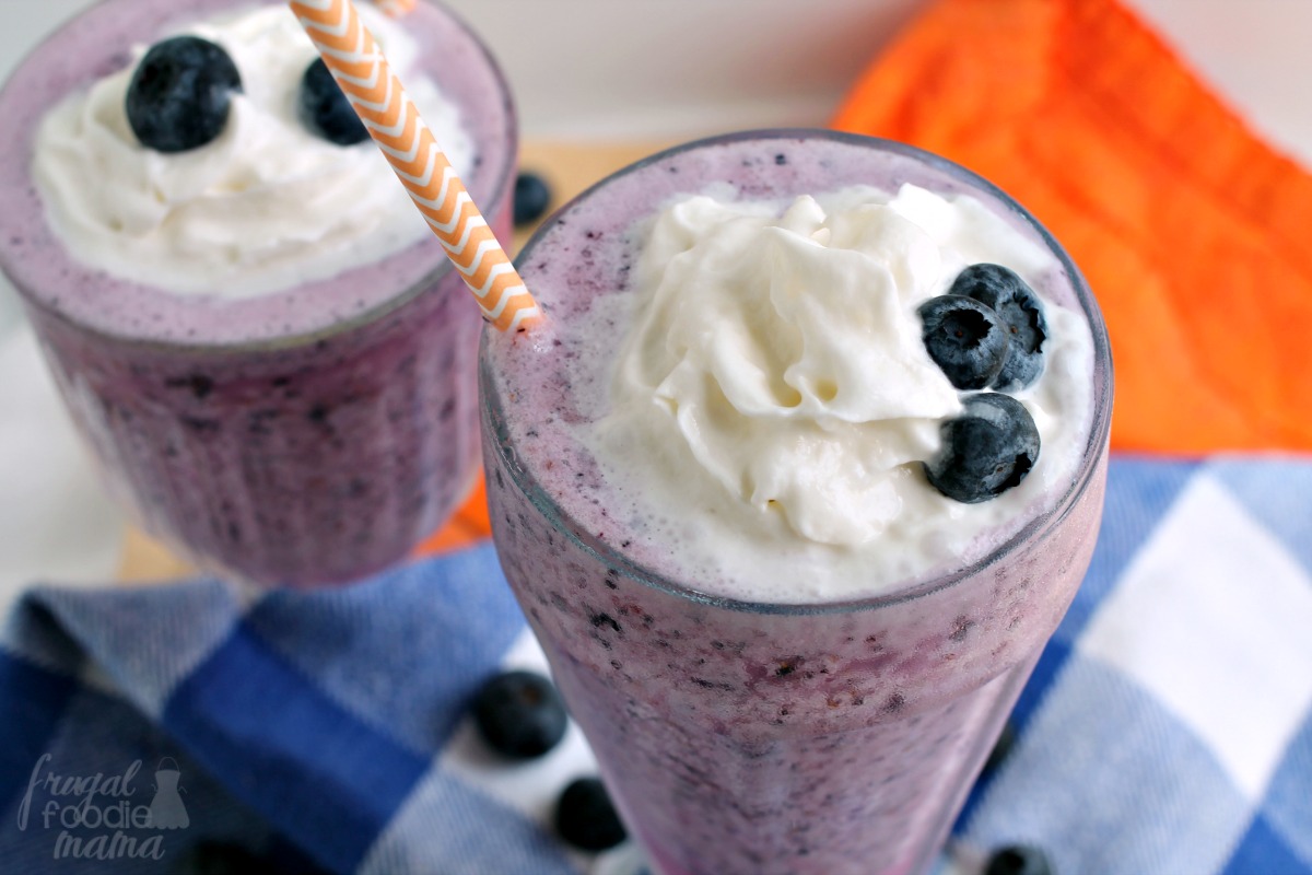 Frugal Foodie Mama Blueberries & Cream Daiquiris
