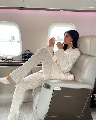 Kylie Jenner private jet style