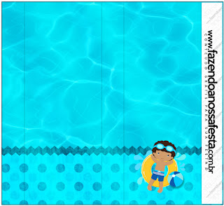 Fiesta en la Piscina, Niño Moreno: Etiquetas para Candy Bar para Imprimir Gratis. Etiquetas de Fiesta en la Piscina, Niño Moreno para imprimir gratis.