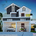 Mixed roof style 4 BHK cute home plan