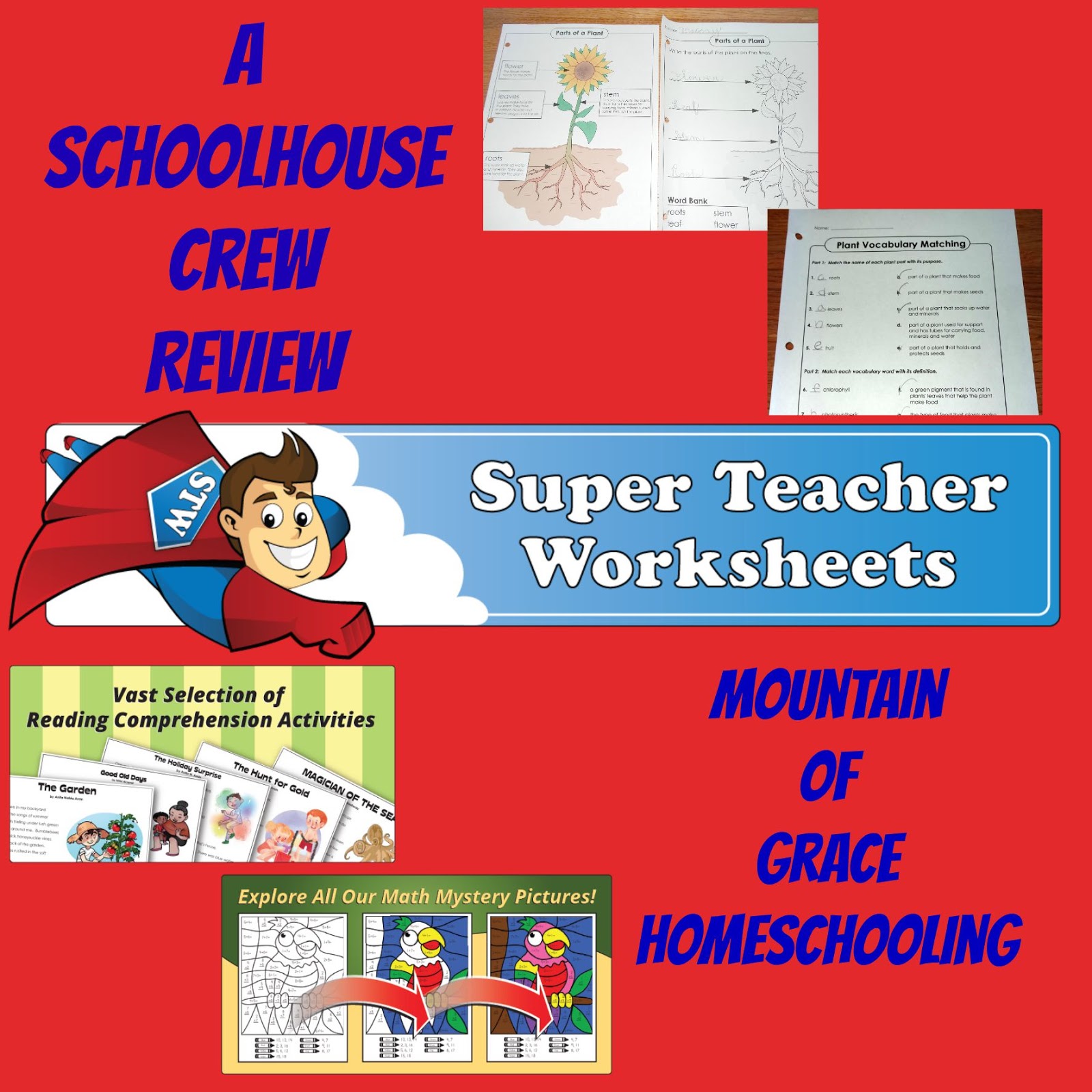 Mountain Of Grace Homeschooling TOS Review For Super Teacher Worksheets