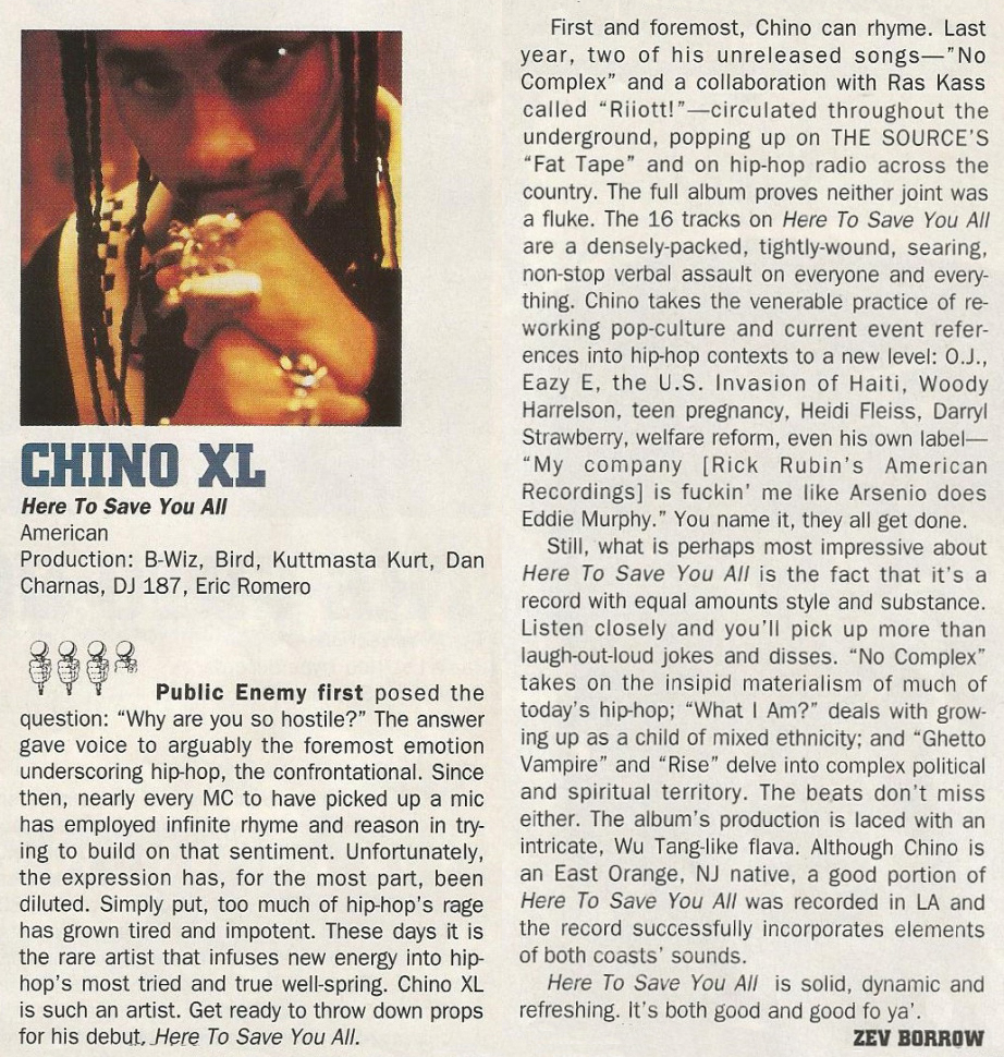 HipHop Nostalgia Chino XL "Here To Save You All" (The Source + '96