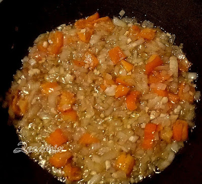 Beans and sweet potatoes from the pan - preparation