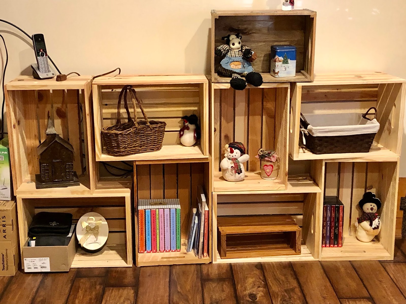 Ms. Nancy's Nook Wooden Crate Shelves DIY
