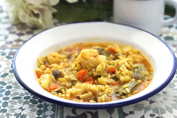 Arroz meloso con verduras y azafrán #arroz #vegano #vegetariano #saludable