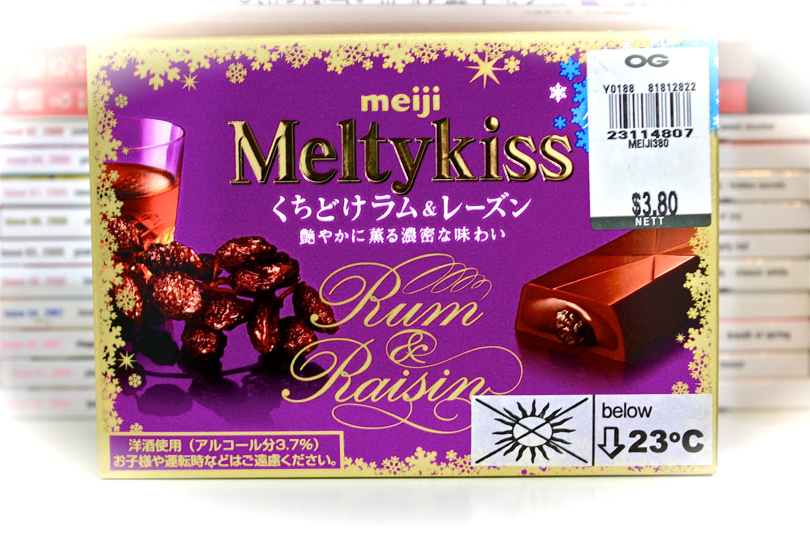 Covered in Stardust Meiji MeltyKiss Rum & Raisin Alcoholic Chocolate