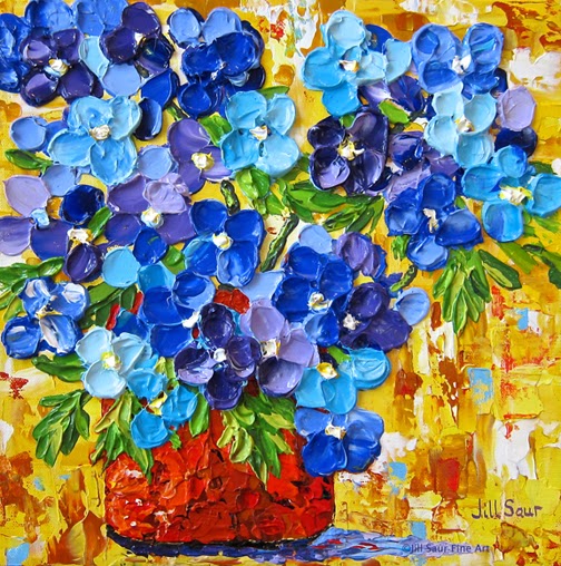 blue flower painting