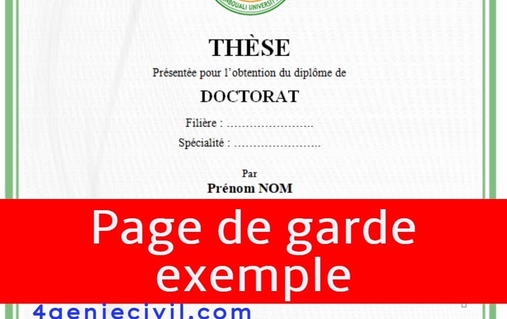Exemple De Page De Garde De Thèse Ecole Doctorale Smemag page de garde exemple word