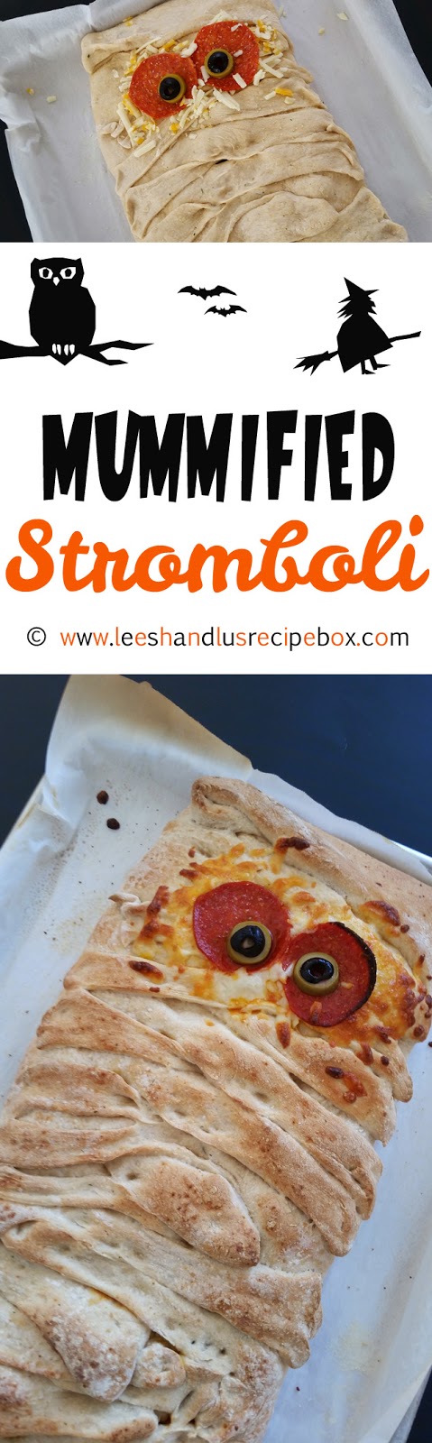 Mummified Stromboli - fun Halloween dinner idea that everyone will enjoy! 