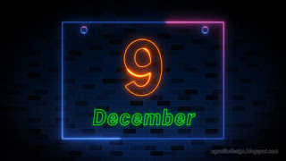 December 9th Colorful Neon Light Date Of International Anti Corruption Day With Dark Blue Brick Wall Background