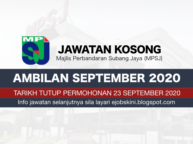 Jawatan Kosong MPSJ September 2020