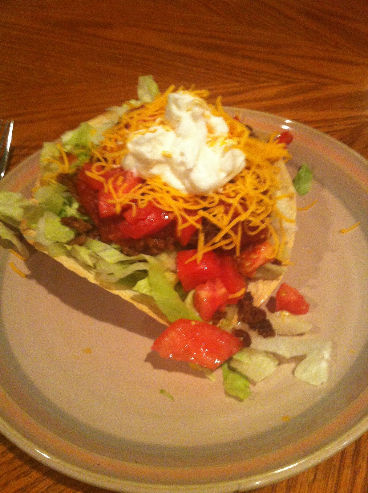 At Home My Way Homemade Taco Salads with homemade tortilla bowls