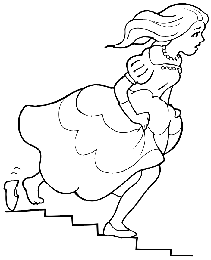 Kids Page: - Cinderella Slipper Losing Glass Coloring Pages