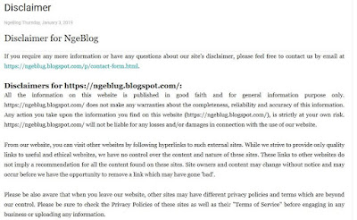 Cara Membuat Disclaimer di Blog (Adsense Part 1) Cara Membuat Disclaimer di Blog (Adsense Part 1)