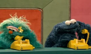 Cookie Monster calls Rosita and tells her she should give cookies to blue monsters to save the earth. Sesame Street Being Green