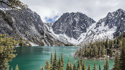 Nature, mountains, landscape, lake, trees