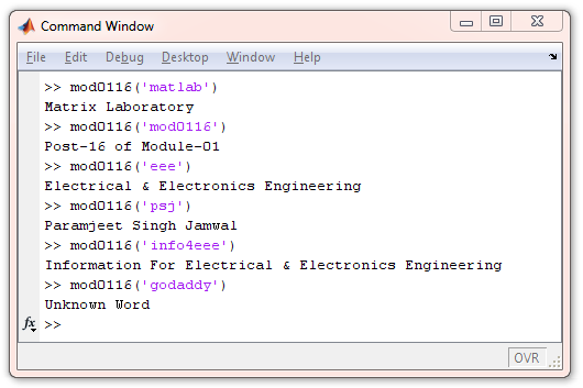 How To Apply SWITCH Command For WORD in MATLAB - INFO4EEE