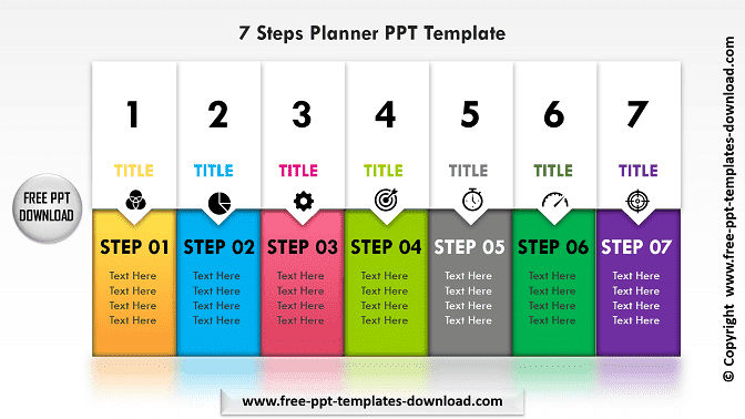 7 Steps Planner PPT Template Download