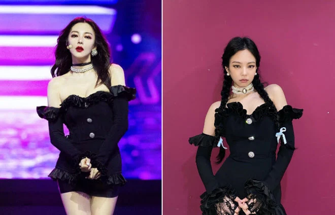 Trương Vũ Kỳ mặc váy cúp ngực giống Jennie